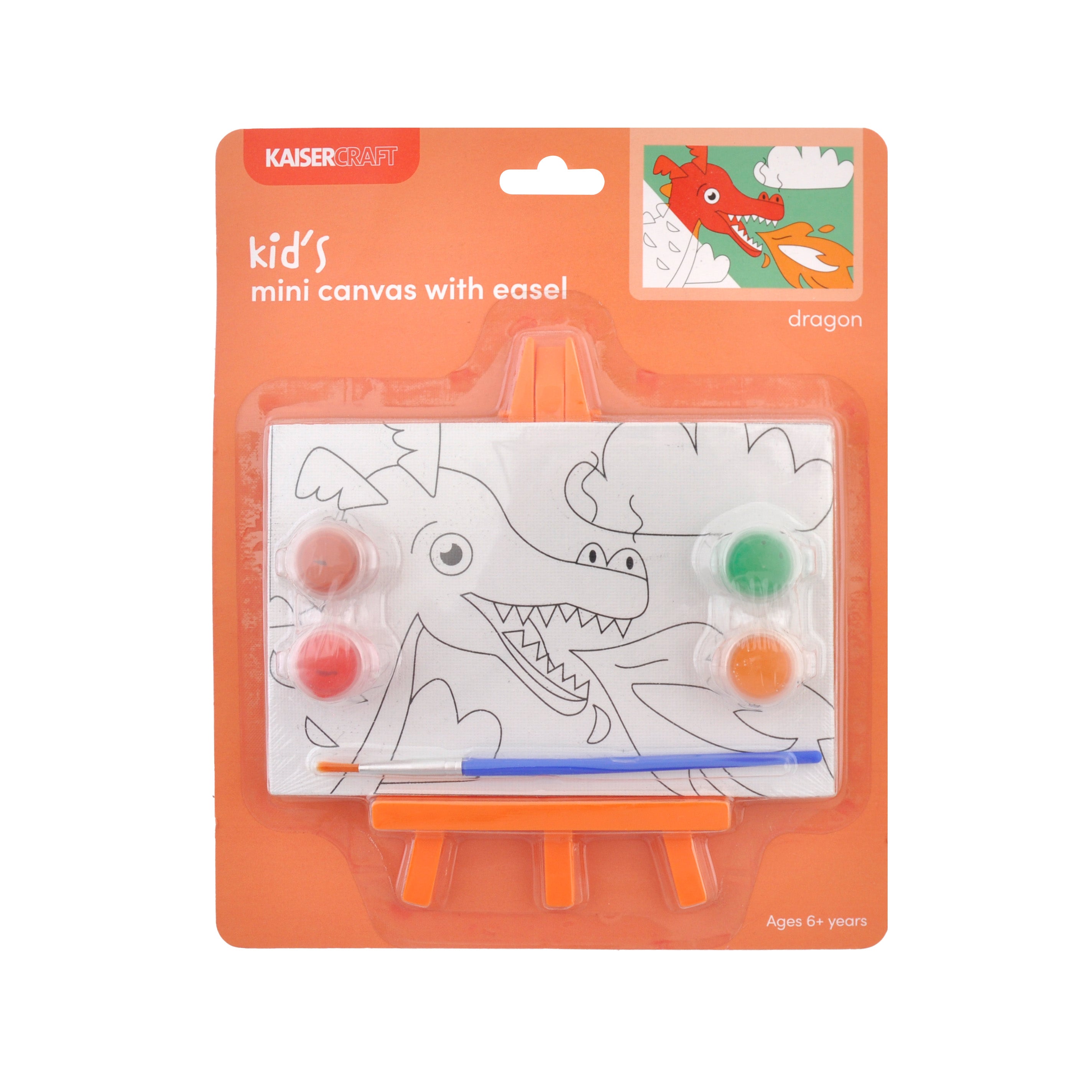 Kaiser Creative Club - Kids Canvas with Easel - DRAGON